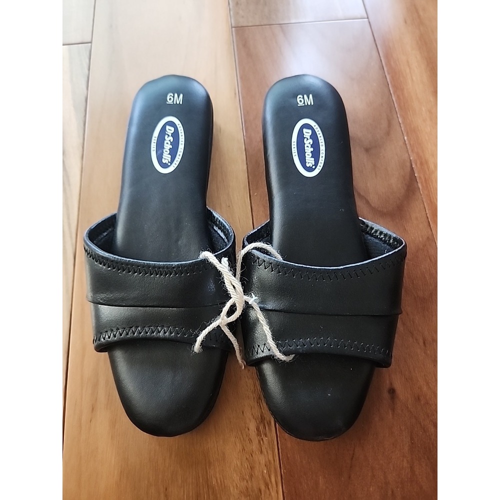 Dr Scholls Advance‎ Comfort Slide Sandals Size 6M Black Slip On No Box